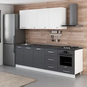 Minar 250 Cm Mutfak Dolabı Beyaz Antrasit 250-A3 - 3