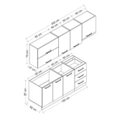 Minar 250 Cm Mutfak Dolabı Beyaz Antrasit 250-A7 thumbnail 8