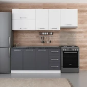 Minar 225 Cm Mutfak Dolabı Beyaz Antrasit 225-A4 thumbnail 1