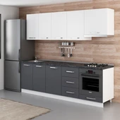 Minar 250 Cm Mutfak Dolabı Beyaz Antrasit 250-A5 thumbnail 3