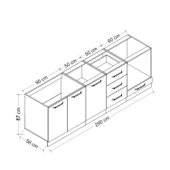 Minar 250 Cm Mutfak Dolabı Beyaz Dore 250-D3 thumbnail 8