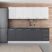 Minar 245 Cm Mutfak Dolabı Beyaz Antrasit 245-A1 thumbnail 1