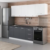 Minar 250 Cm Mutfak Dolabı Beyaz Antrasit 250-A4 thumbnail 3