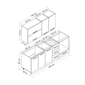 Minar 220 Cm Mutfak Dolabı Beyaz Antrasit 220-A7 - 8