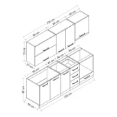 Minar 230 Cm Mutfak Dolabı Beyaz Dore 230-D5 thumbnail 8