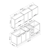 Minar 230 Cm Mutfak Dolabı Beyaz Antrasit 230-A5 thumbnail 8
