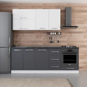 Minar 225 Cm Mutfak Dolabı Beyaz Antrasit 225-A3 thumbnail 1