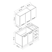 Minar 135 Cm Mutfak Dolabı Beyaz 135-B2 thumbnail 8