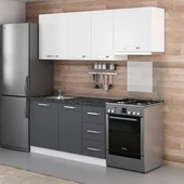 Minar 205 Cm Mutfak Dolabı Beyaz Antrasit 205-A4 - 3