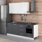 Minar 210 Cm Mutfak Dolabı Beyaz Antrasit 210-A6 thumbnail 3