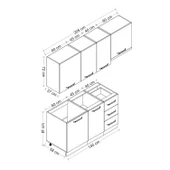 Minar 205 Cm Mutfak Dolabı Beyaz Antrasit 205-A4 - 8
