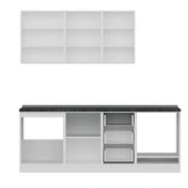 Minar 215 Cm Mutfak Dolabı Beyaz Antrasit 215-A3 thumbnail 2