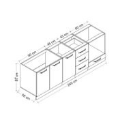 Minar 240 Cm Mutfak Dolabı Beyaz 240-B4 - 8