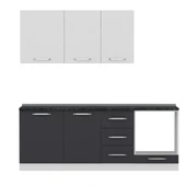 Minar 215 Cm Mutfak Dolabı Beyaz Antrasit 215-A3 thumbnail 5