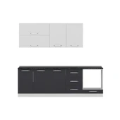 Minar 250 Cm Mutfak Dolabı Beyaz Antrasit 250-A6 thumbnail 5