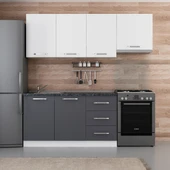 Minar 210 Cm Mutfak Dolabı Beyaz Antrasit 210-A7 thumbnail 1