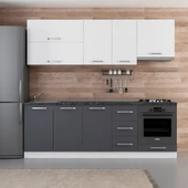 Minar 235 Cm Mutfak Dolabı Beyaz Antrasit 235-A8 thumbnail 1