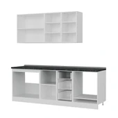 Minar 225 Cm Mutfak Dolabı Beyaz Antrasit 225-A3 thumbnail 4