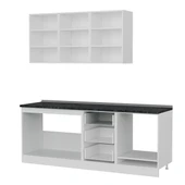 Minar 210 Cm Mutfak Dolabı Beyaz Antrasit 210-A6 thumbnail 4