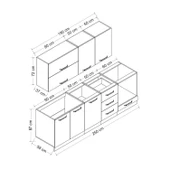 Minar 250 Cm Mutfak Dolabı Beyaz Antrasit 250-A6 thumbnail 8