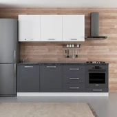 Minar 240 Cm Mutfak Dolabı Beyaz Antrasit 240-A7 thumbnail 1