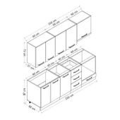 Minar 230 Cm Mutfak Dolabı Beyaz 230-B8 thumbnail 8