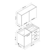 Minar 120 Cm Mutfak Dolabı Beyaz 120-B2 thumbnail 8