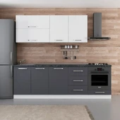 Minar 250 Cm Mutfak Dolabı Beyaz Antrasit 250-A6 thumbnail 1