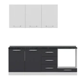 Minar 210 Cm Mutfak Dolabı Beyaz Antrasit 210-A6 thumbnail 5