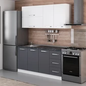 Minar 170 Cm Mutfak Dolabı Beyaz Antrasit 170-A1 - 5