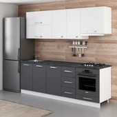 Minar 235 Cm Mutfak Dolabı Beyaz Antrasit 235-A8 thumbnail 3