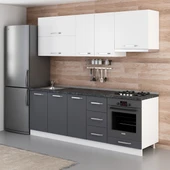 Minar 230 Cm Mutfak Dolabı Beyaz Antrasit 230-A5 thumbnail 3