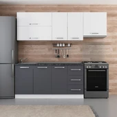 Minar 230 Cm Mutfak Dolabı Beyaz Antrasit 230-A4 thumbnail 1