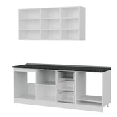 Minar 215 Cm Mutfak Dolabı Beyaz Antrasit 215-A3 thumbnail 4