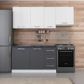 Minar 205 Cm Mutfak Dolabı Beyaz Antrasit 205-A4 - 1