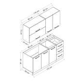 Minar 170 Cm Mutfak Dolabı Beyaz Dore 170-D1 thumbnail 8