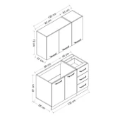 Minar 130 Cm Mutfak Dolabı Beyaz 130-B2 thumbnail 8
