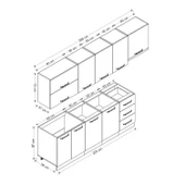 Minar 285 Cm Mutfak Dolabı Beyaz Antrasit 285-A4 thumbnail 8