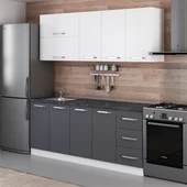 Minar 200 Cm Mutfak Dolabı Beyaz Antrasit 200-A1 thumbnail 5