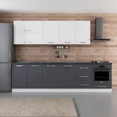 Minar 295 Cm Mutfak Dolabı Beyaz Antrasit 295-A6 thumbnail 1