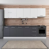 Minar 300 Cm Mutfak Dolabı Beyaz Antrasit 300-A9 - 1