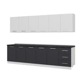 Minar 300 Cm Mutfak Dolabı Beyaz Antrasit 300-A2 thumbnail 4