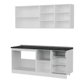 Minar 190 Cm Mutfak Dolabı Beyaz Antrasit 190-A1 thumbnail 4