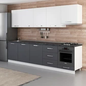 Minar 300 Cm Mutfak Dolabı Beyaz Antrasit 300-A12 thumbnail 5