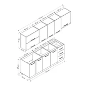 Minar 275 Cm Mutfak Dolabı Beyaz Dore 275-D4 thumbnail 8