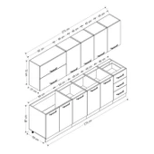 Minar 275 Cm Mutfak Dolabı Beyaz Dore 275-D2 thumbnail 8