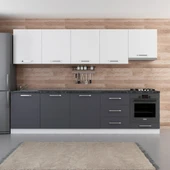 Minar 300 Cm Mutfak Dolabı Beyaz Antrasit 300-A12 thumbnail 1