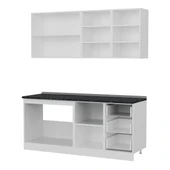 Minar 185 Cm Mutfak Dolabı Beyaz Antrasit 185-A2 thumbnail 4