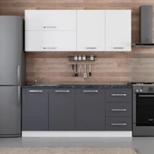 Minar 185 Cm Mutfak Dolabı Beyaz Antrasit 185-A2 thumbnail 1