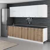 Minar 275 Cm Mutfak Dolabı Beyaz Dore 275-D2 thumbnail 5